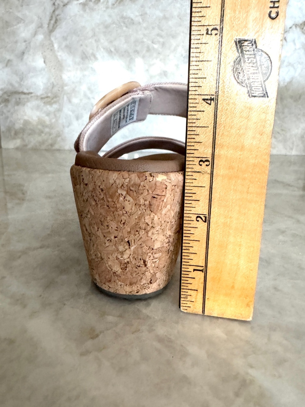 💖 Skechers Lux Foam Cork Wedge Beige Sandals, Sz 8.5 - Picture 8 of 16